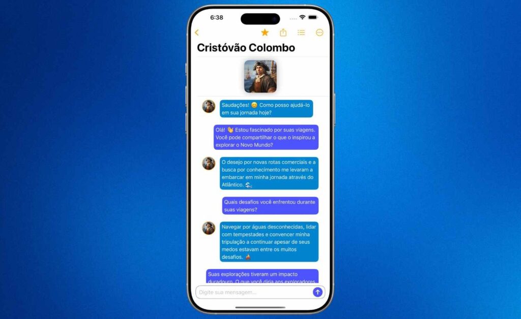 Chat de IA para conversar com cientistas e líderes mundiais pelo celular 5 Conversar com cientistas