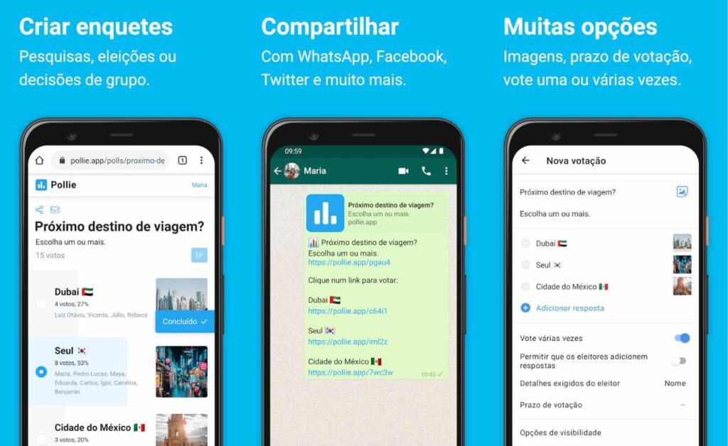 Pollie: ferramenta para criar enquetes, pesquisas e eleições rapidamente 2 Criar enquetes