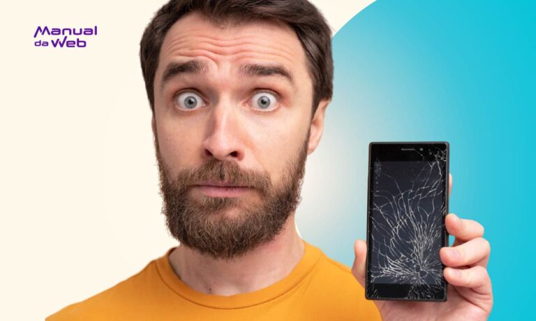 Tela do celular quebrada