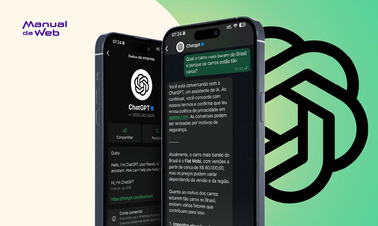 Faça uma chamada com o ChatGPT pelo WhatsApp