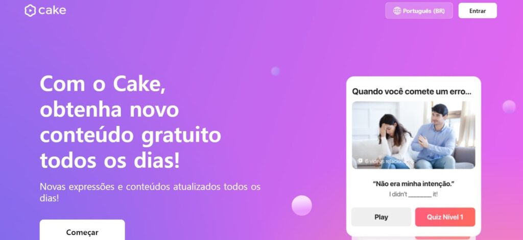 Cake: app para quem deseja aprender Inglês e Coreano 2 Aprender Inglês e Coreano