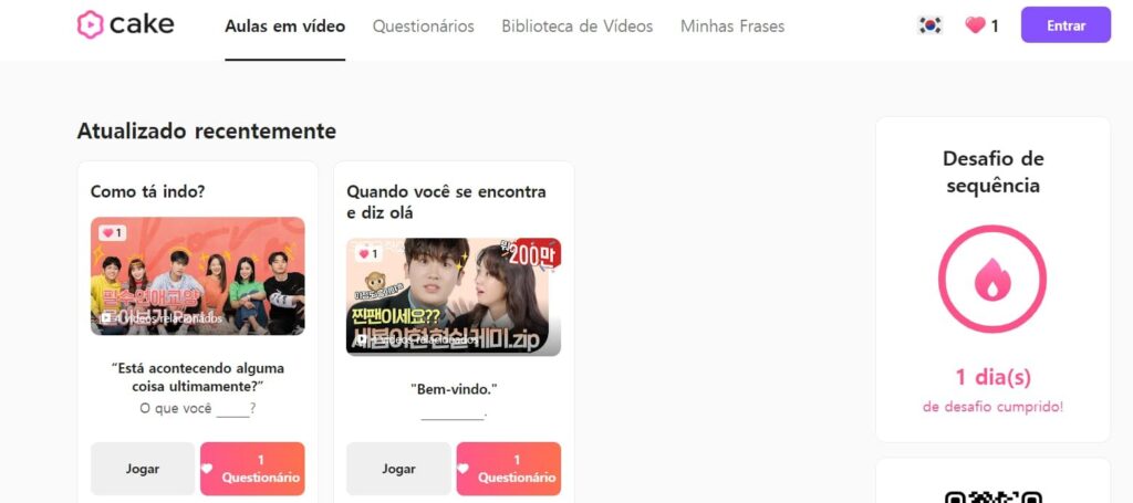 Cake: app para quem deseja aprender Inglês e Coreano 6 Aprender Inglês e Coreano
