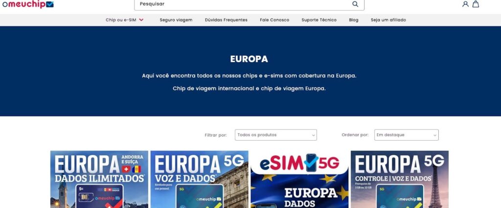 Chips internacionais para a Europa