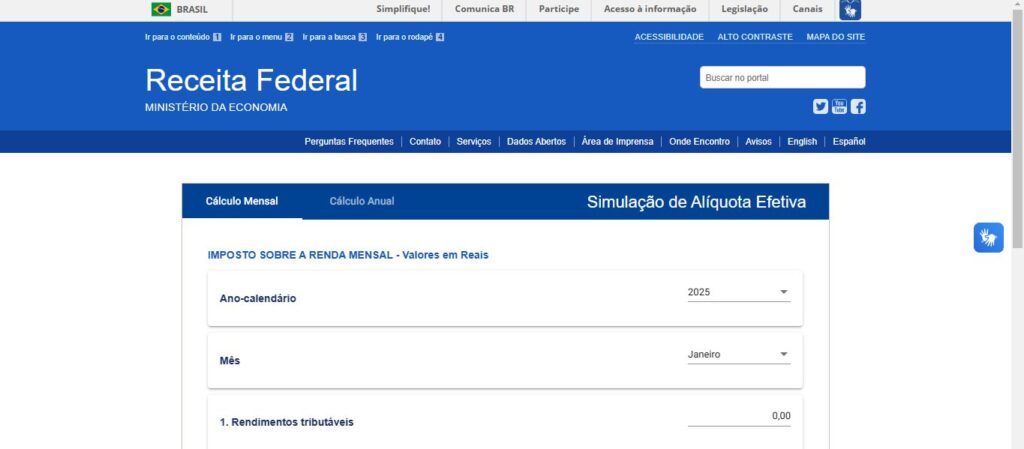 Simulador do Imposto de Renda 2025