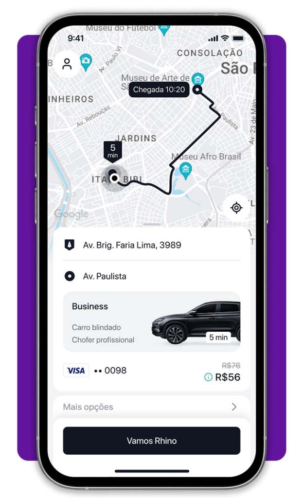 Como chamar um carro blindado por aplicativo pelo app Rhino 4 Carro blindado por aplicativo