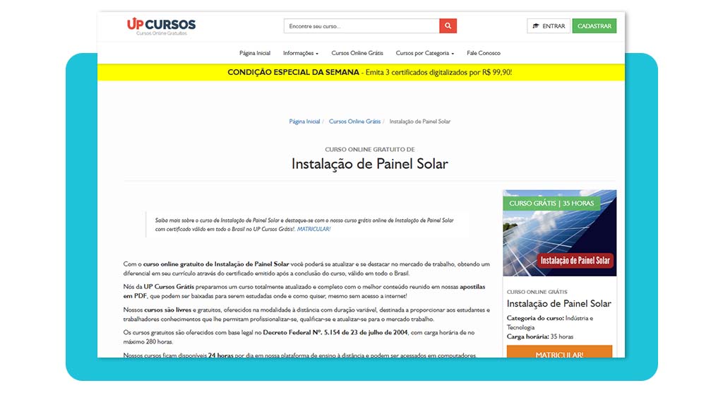 Curso de Instalação de Painel Solar: inscreva-se pela internet 3 Curso de Instalação de Painel Solar