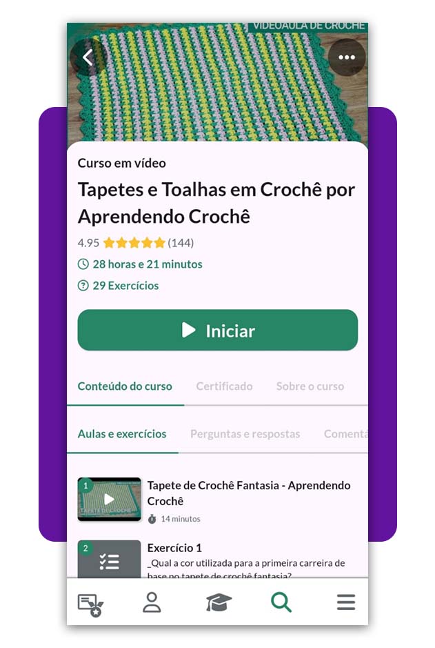 Curso de Tapetes e Toalhas em Crochê com aulas grátis 7 Curso de Tapetes e Toalhas em Crochê