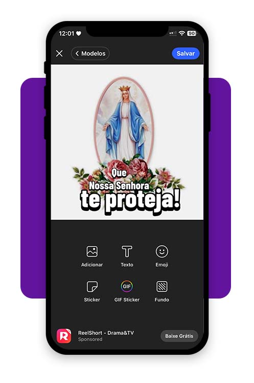 Pacote completo de figurinhas de Amém para instalar grátis 6 Figurinhas de Amém