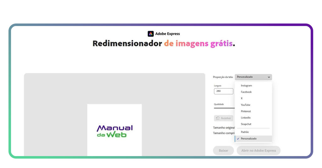 Site para diminuir o tamanho da foto em segundos e de graça 3 Diminuir o tamanho da foto