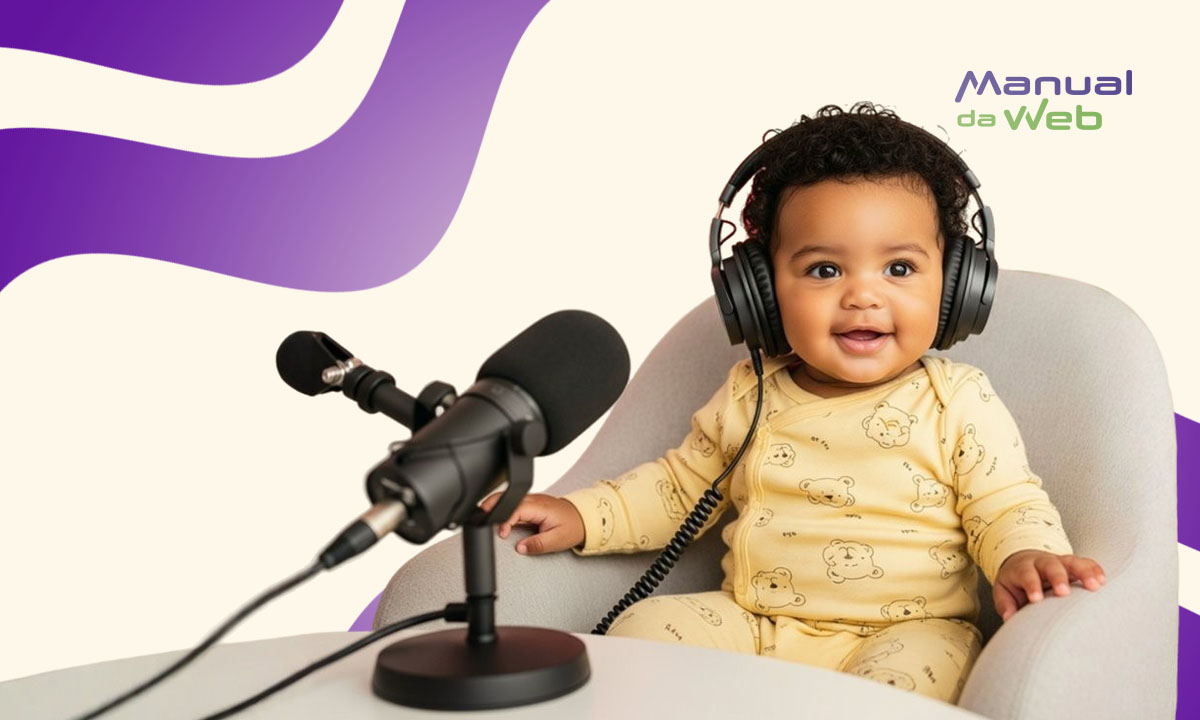 Como fazer vídeos de bebês falando em podcast com a IA