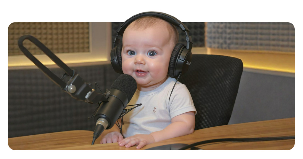 Bebês falando em podcast