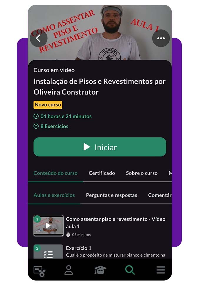 Curso de Instalação de Pisos e Revestimentos: aulas online 5 Curso de Instalação de Pisos e Revestimentos