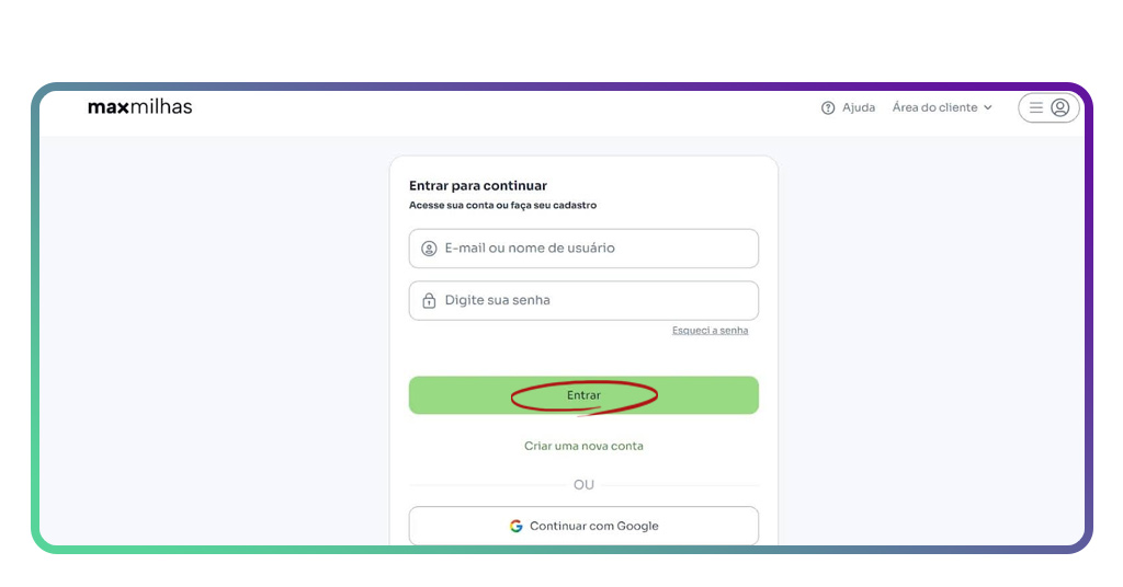 Aplicativo para vender milhas
