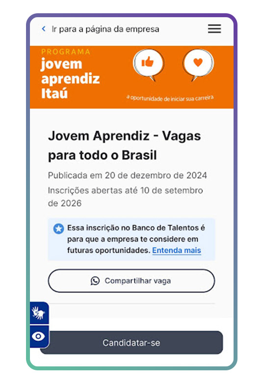 Jovem Aprendiz do Itaú: veja como se cadastrar pelo celular 1 Jovem Aprendiz do Itaú