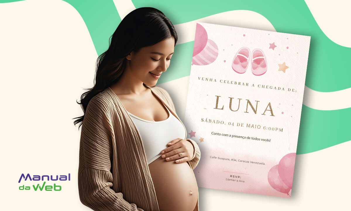 Convite para chá de bebê para editar
