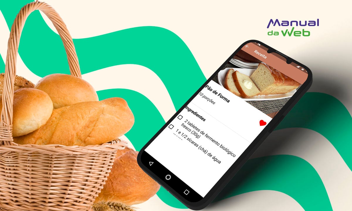 Aplicativo para encontrar receitas de pães para fazer em casa