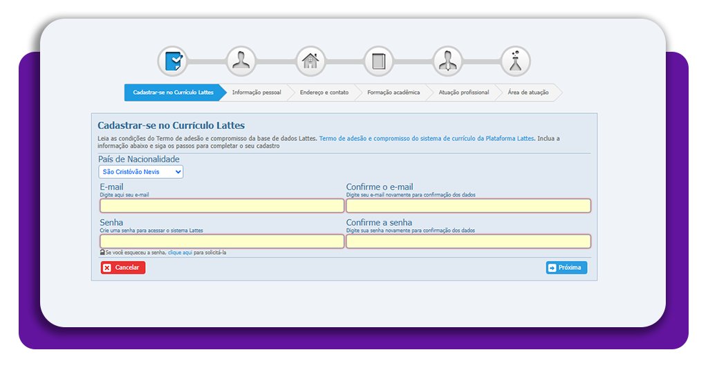 Lattes: um guia com passo a passo para criar seu currículo CNPq 1 Currículo CNPq