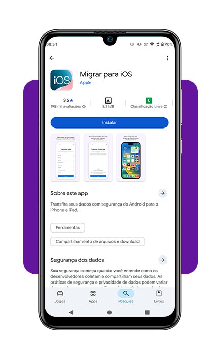 Guia rápido de como transferir dados do Android para o iOS 2 Transferir dados do Android para o iOS