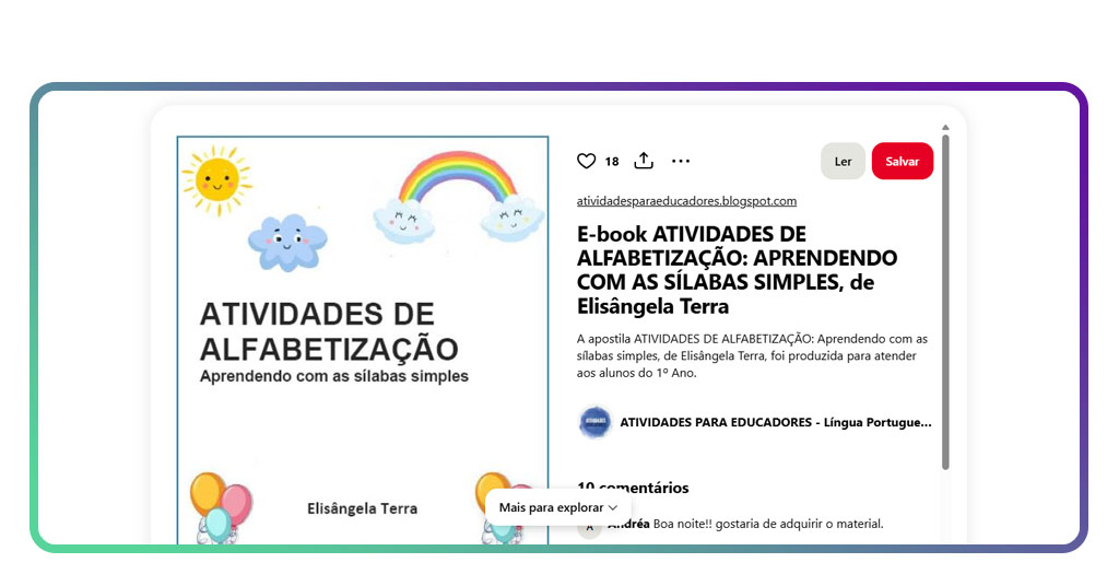 Atividades de alfabetização