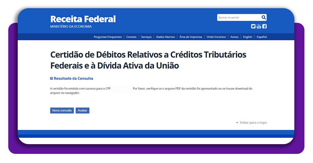 Como emitir online a Certidão Negativa de Débito Federal 3 Certidão Negativa de Débito Federal