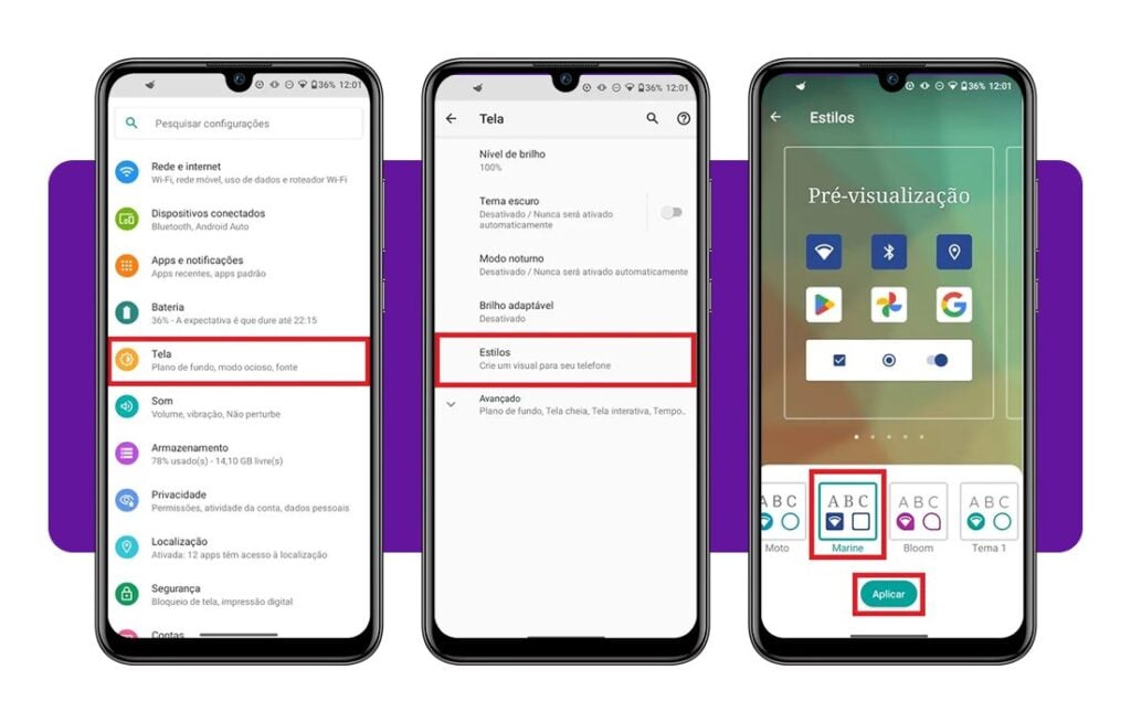 Como mudar a letra do celular