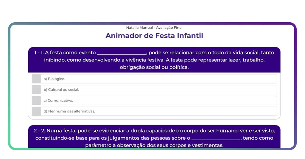 Curso de Animador de Festa Infantil