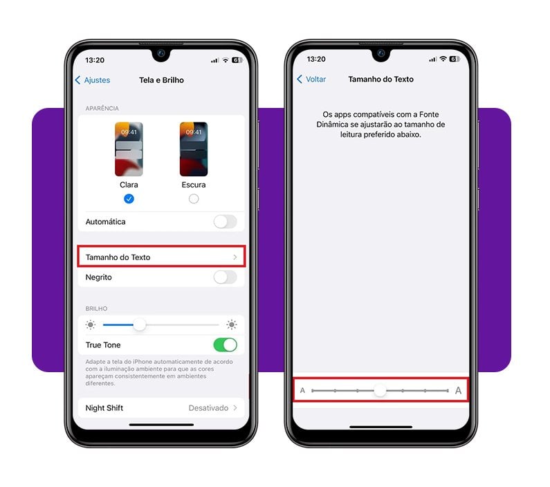 Como mudar a letra do celular