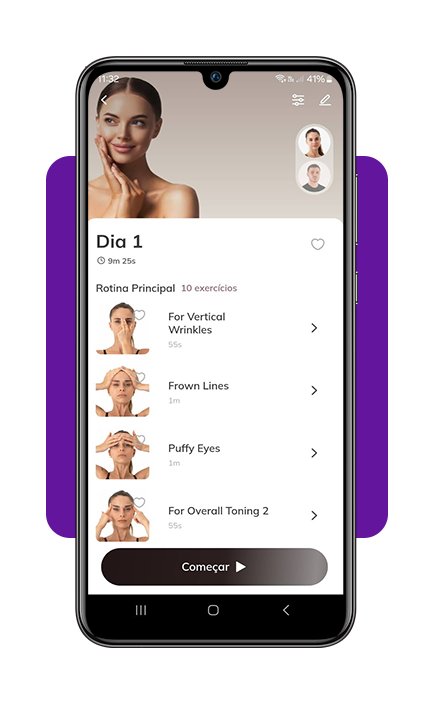 Exercícios de ioga facial