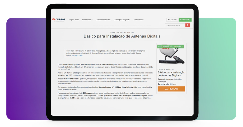 Curso para Instalação de Antenas Digitais online para iniciantes 1 Curso para Instalação de Antenas Digitais