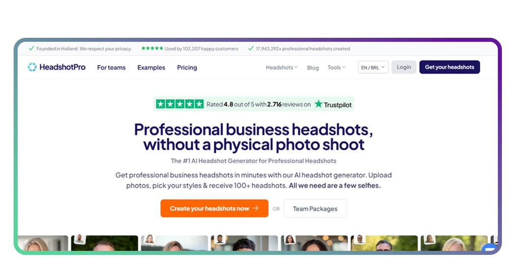 Sites para criar uma foto profissional em segundos com a IA 1 Criar uma foto profissional