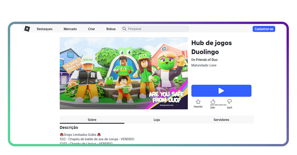 Duolingo no Roblox: aprenda idiomas jogando no celular 3 Duolingo no Roblox