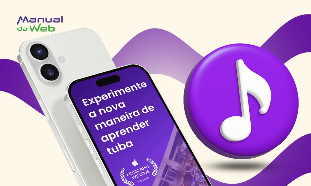 Ferramenta gratuita para aprender a tocar tuba pelo celular