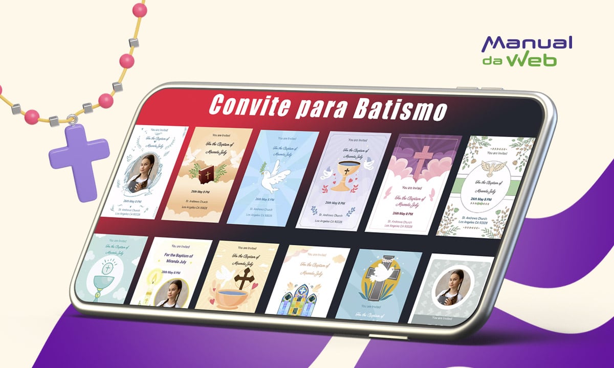 Criador de convite para batismo de graça pelo celular