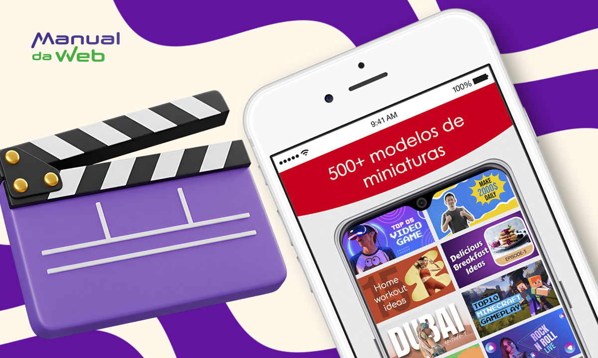 Aplicativo de design gráfico para criar miniatura de vídeo