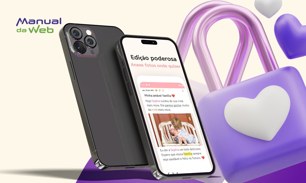 Diário com cadeado digital: registre sua vida em um app seguro
