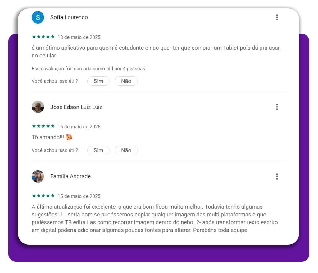 Caderno digital para estudantes