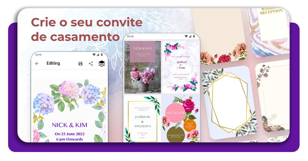 Convite de casamento online grátis