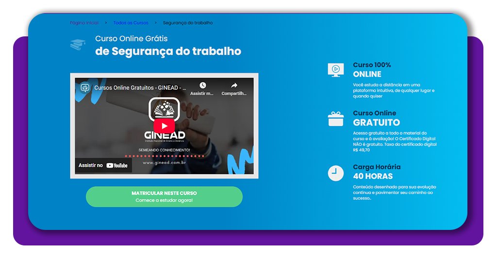 Curso de Segurança do Trabalho grátis