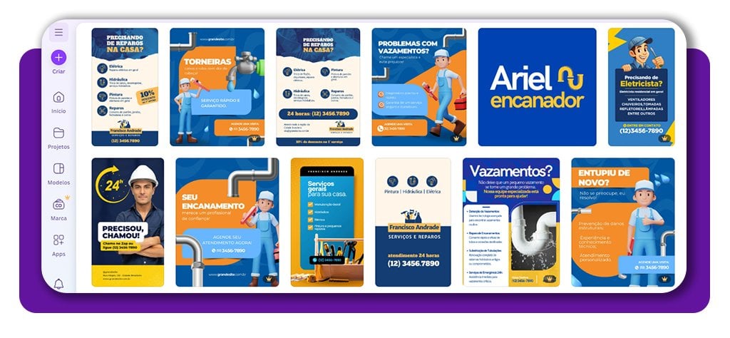 Transforme suas redes sociais com artes prontas para encanadores 3 Artes prontas para encanadores