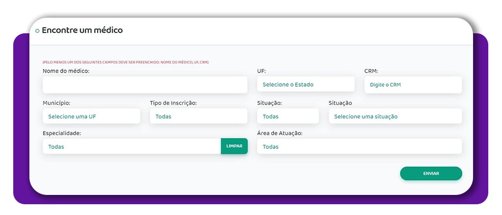 Pesquisar o CRM de um médico