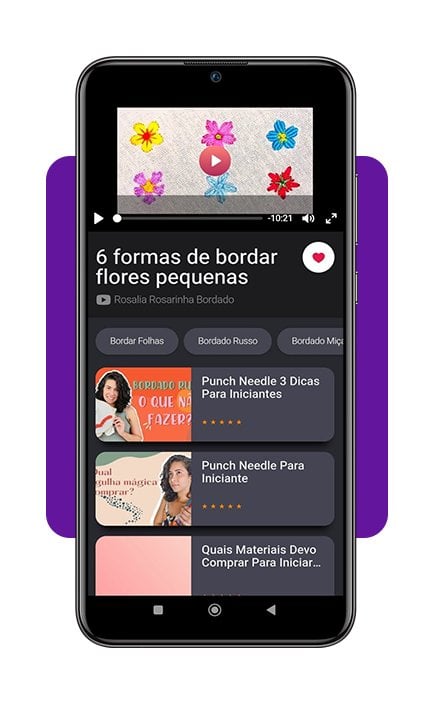 Aplicativo gratuito para aprender bordado de flores pelo celular 4 Aprender bordado de flores