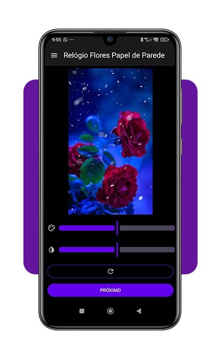 Personalize seu celular com este relógio com fundo de flores 4 Relógio com fundo de flores