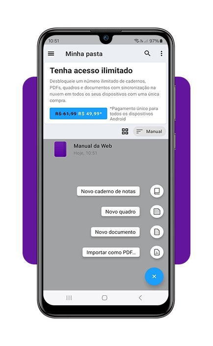 Caderno digital para estudantes