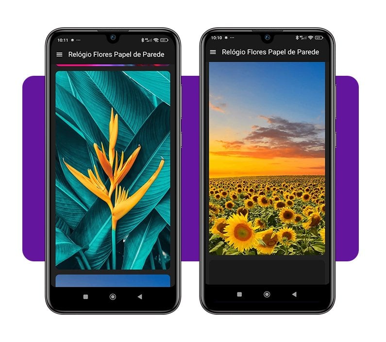 Personalize seu celular com este relógio com fundo de flores 7 Relógio com fundo de flores