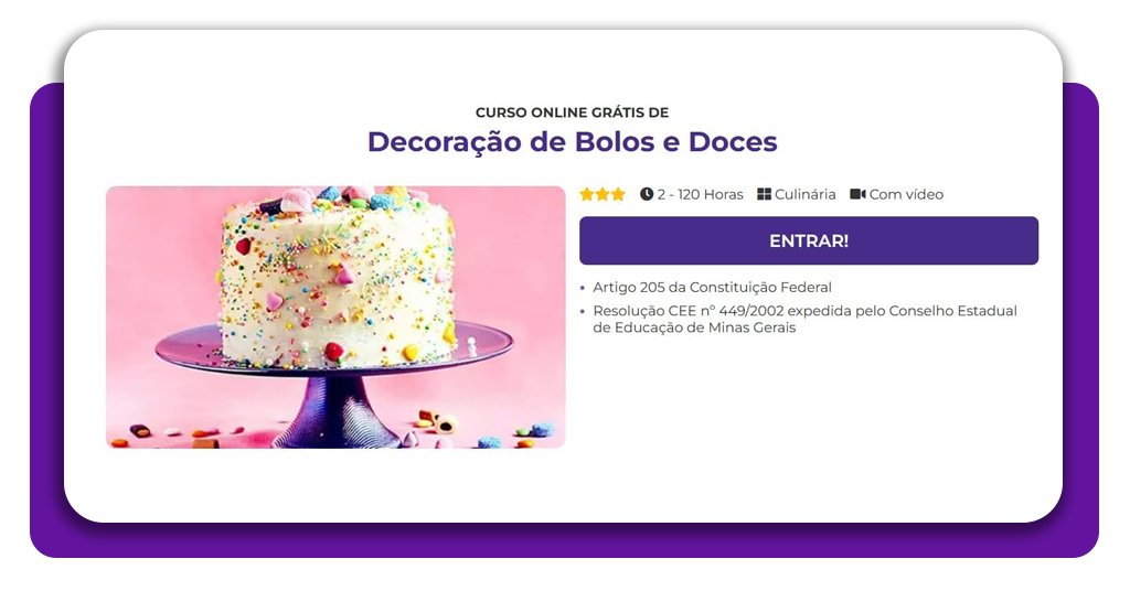 Curso de bolos decorados: faça sua matrícula grátis pelo celular 1 Curso de bolos decorados