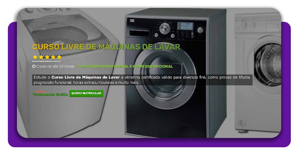 Curso de manutenção de máquinas de lavar