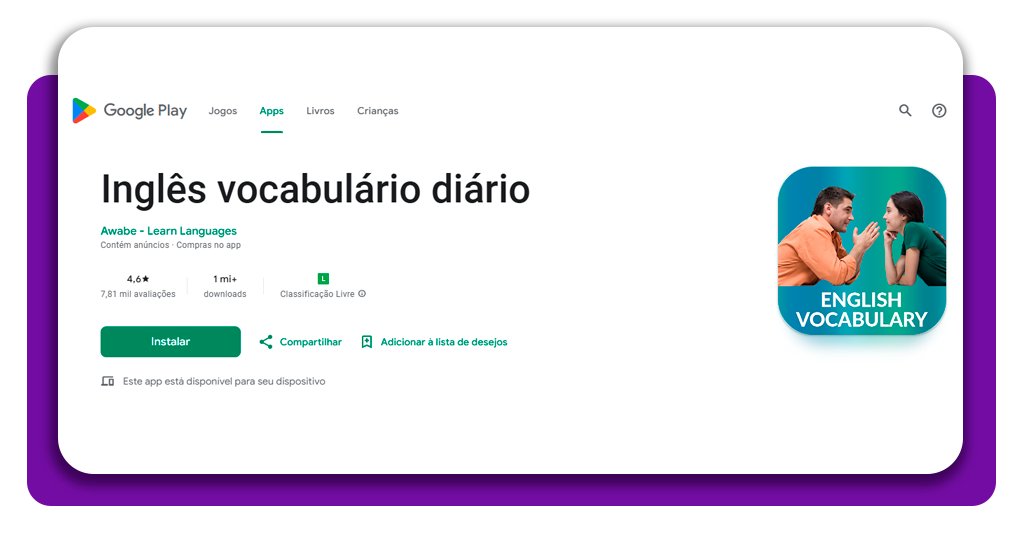 Aplicativo para aprender mais de 100 palavras em inglês por dia 2 Inglês por dia