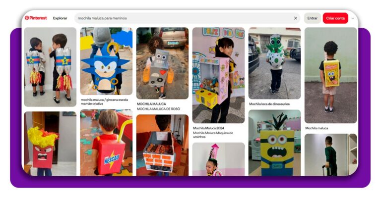 Ideias de mochila maluca