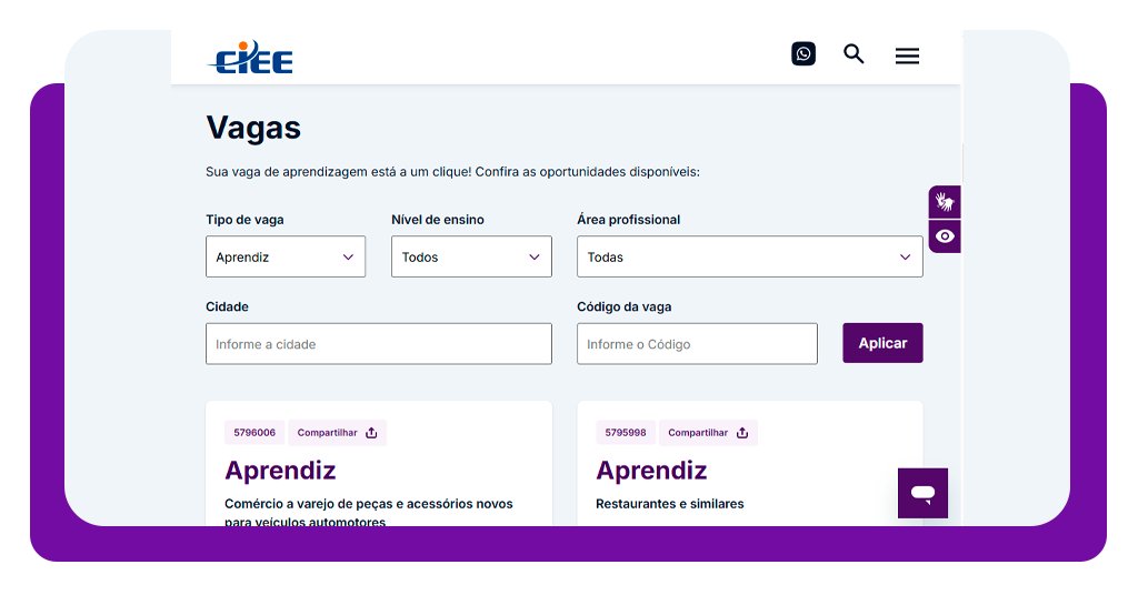 Como se cadastrar em vagas do CIEE (jovens a partir de 14 anos) 2 Como se cadastrar em vagas do CIEE