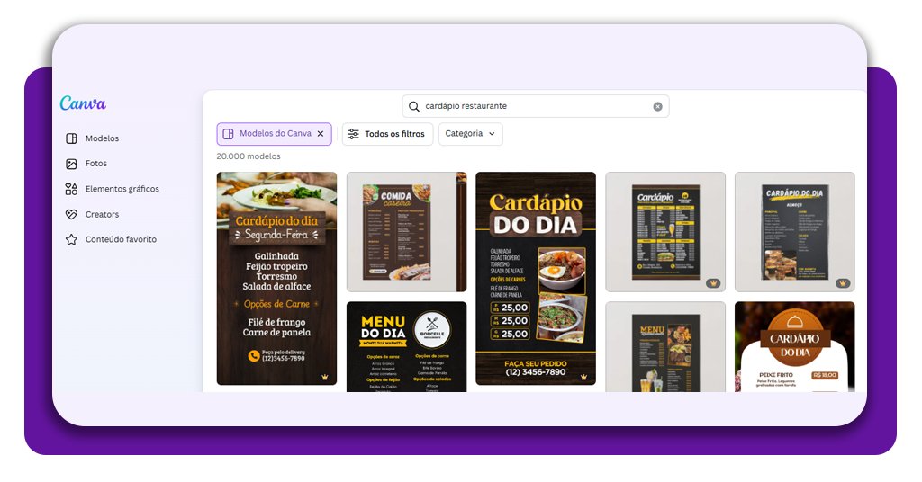 Aplicativo com 250 modelos de cardápio para restaurante grátis 4 Cardápio para restaurante